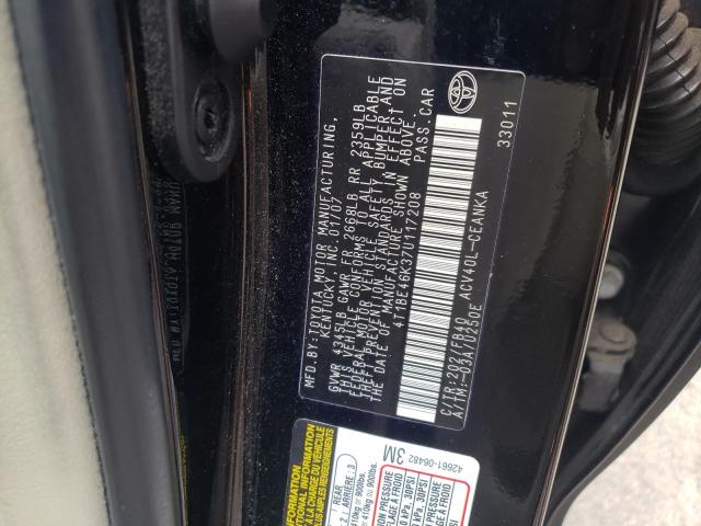 Photo 10 from auction – 2007 TOYOTA CAMRY CE with VIN 4T1BE46K37U117208