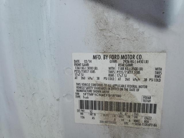Photo 10 from auction – 2014 FORD F150 with VIN 1FTMF1CM4EFB18190