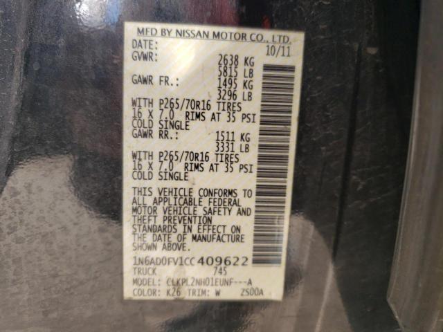 Photo 10 from auction – 2012 NISSAN FRONTIER S with VIN 1N6AD0FV1CC409622