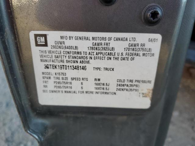 Photo 10 from auction – 2001 GMC SIERRA with VIN 2GTEK19T011348146