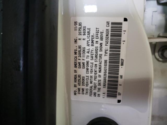 Photo 10 from auction – 2006 ACURA 3.2TL with VIN 19UUA66266A016086
