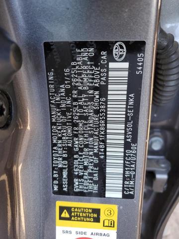 Photo 10 from auction – 2016 TOYOTA CAMRY LE with VIN 4T4BF1FK8GR553876