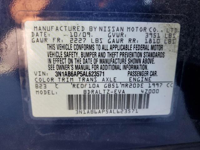 Photo 10 from auction – 2010 NISSAN SENTRA 2.0 with VIN 3N1AB6AP5AL623571