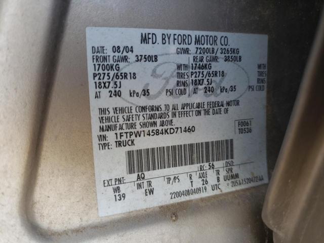 Photo 10 from auction – 2004 FORD F150 SUPER with VIN 1FTPW14584KD71460