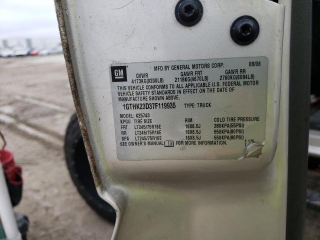 Photo 10 from auction – 2007 GMC SIERRA K25 with VIN 1GTHK23D37F119935
