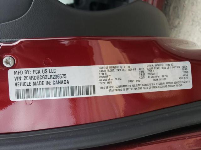 Photo 10 from auction – 2020 DODGE GRAND CARA with VIN 2C4RDGCG2LR236575