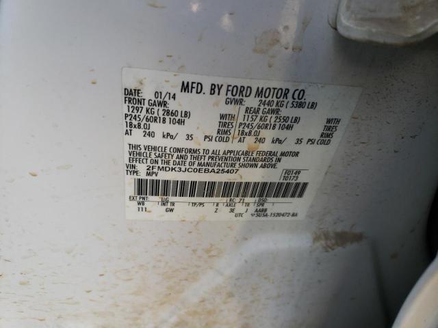 Photo 10 from auction – 2014 FORD EDGE SEL with VIN 2FMDK3JC0EBA25407