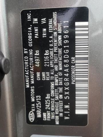 Photo 10 from auction – 2013 KIA OPTIMA SX with VIN 5XXGR4A68DG199611