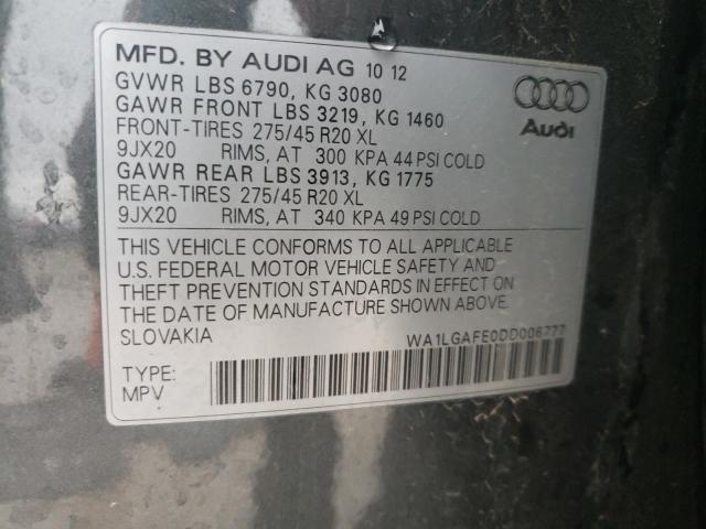 Photo 10 from auction – 2013 AUDI Q7 PREMIUM with VIN WA1LGAFE0DD006777