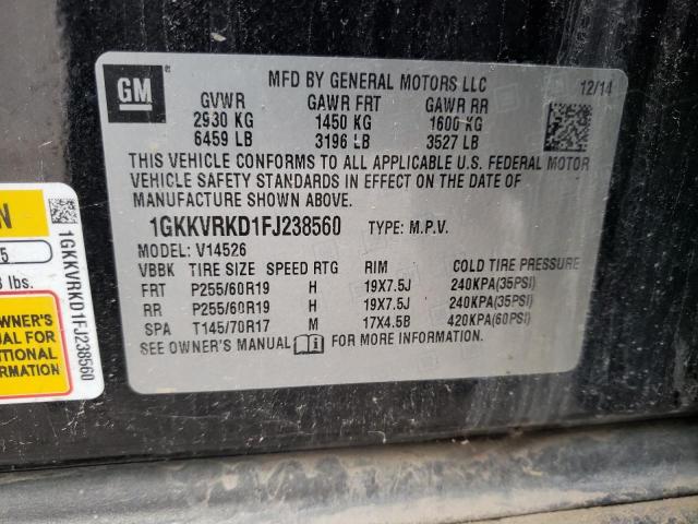 Photo 10 from auction – 2015 GMC ACADIA SLT with VIN 1GKKVRKD1FJ238560