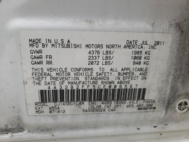 Photo 10 from auction – 2012 MITSUBISHI GALANT FE with VIN 4A32B2FF5CE006567