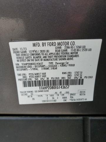 Photo 10 from auction – 2014 FORD TAURUS SE with VIN 1FAHP2D80EG143657