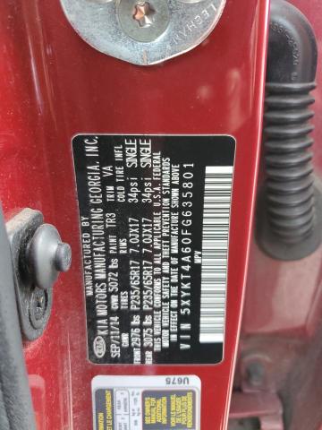 Photo 10 from auction – 2015 KIA SORENTO LX with VIN 5XYKT4A60FG635801