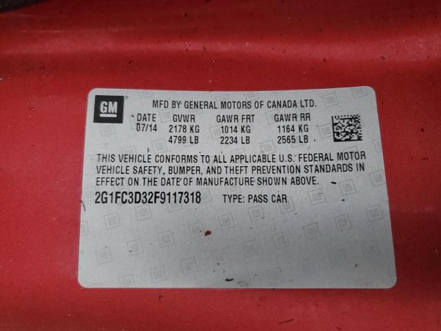 Photo 10 from auction – 2015 CHEVROLET CAMARO LT with VIN 2G1FC3D32F9117318
