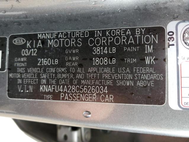 Foto 10 de la subasta – 2012 KIA FORTE EX con VIN KNAFU4A28C5626034