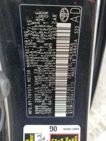 Photo 10 from auction – 2015 TOYOTA COROLLA L with VIN 2T1BURHE4FC478941