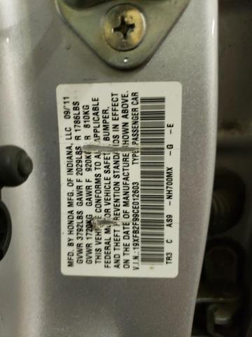 Photo 10 from auction – 2012 HONDA CIVIC EXL with VIN 19XFB2F99CE012603