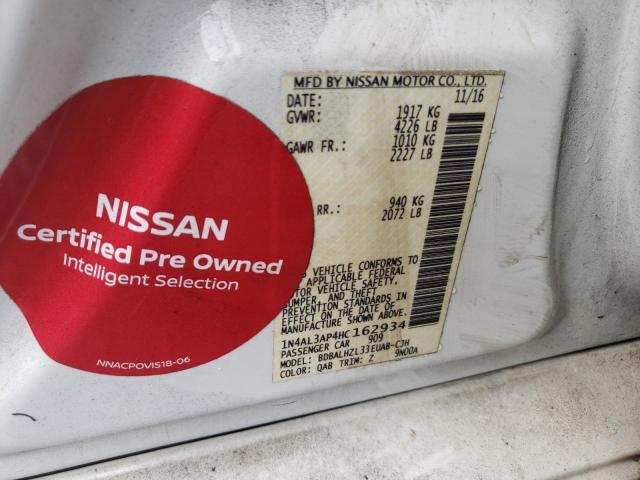 Photo 10 from auction – 2017 NISSAN ALTIMA 2.5 with VIN 1N4AL3AP4HC162934
