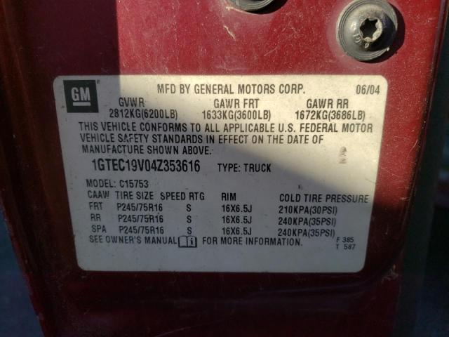 Photo 10 from auction – 2004 GMC NEW SIERRA with VIN 1GTEC19V04Z353616