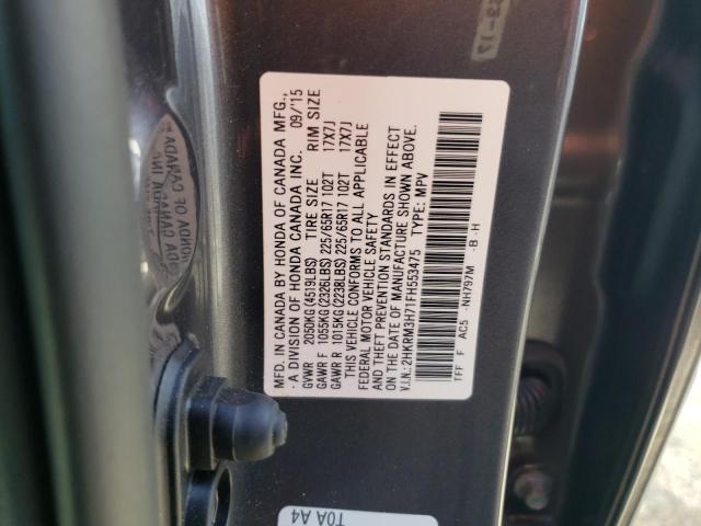 Photo 10 from auction – 2015 HONDA CR-V EXL with VIN 2HKRM3H71FH553475