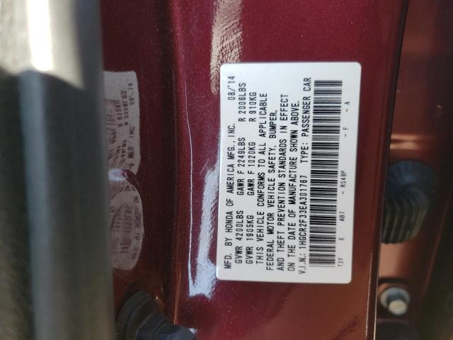 Photo 10 from auction – 2014 HONDA ACCORD LX with VIN 1HGCR2F33EA301767