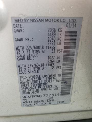 Photo 10 from auction – 2014 NISSAN ROGUE S with VIN 5N1AT2MT6EC777814
