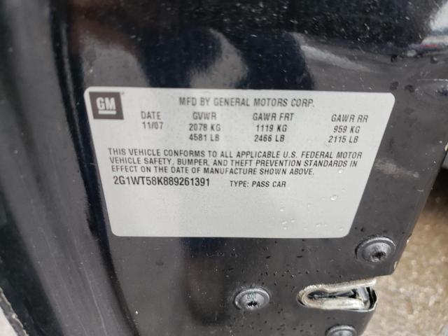 Photo 10 from auction – 2008 CHEVROLET IMPALA LT with VIN 2G1WT58K889261391