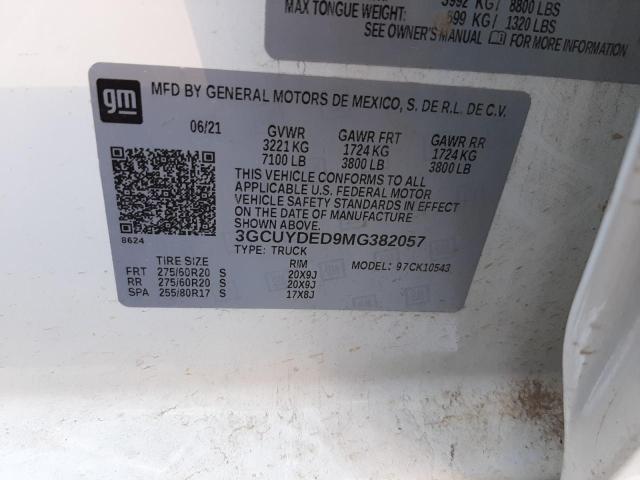 Photo 10 from auction – 2021 CHEVROLET SILVERADO with VIN 3GCUYDED9MG382057
