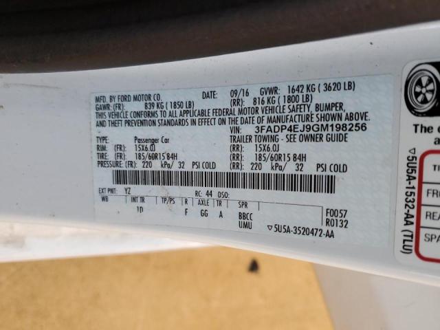 Photo 10 from auction – 2016 FORD FIESTA SE with VIN 3FADP4EJ9GM198256