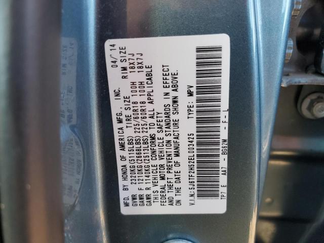 Photo 10 from auction – 2014 HONDA CROSSTOUR with VIN 5J6TF2H52EL003425