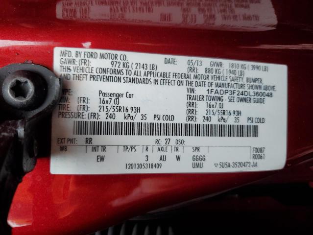 Photo 10 from auction – 2013 FORD FOCUS SE with VIN 1FADP3F24DL360048