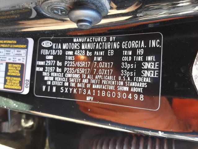 Photo 10 from auction – 2011 KIA SORENTO BA with VIN 5XYKT3A11BG030498