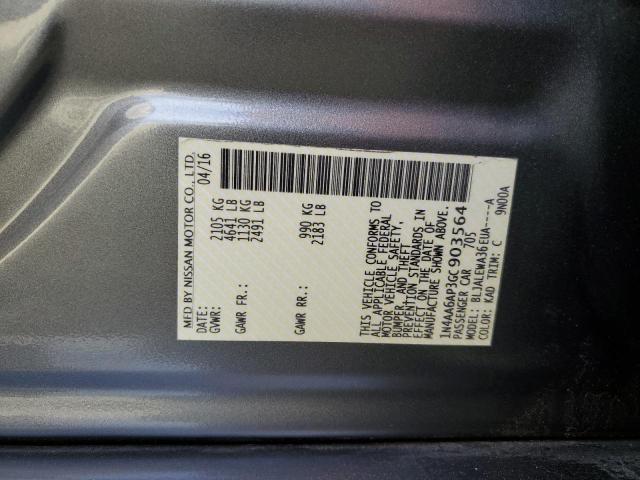 Photo 10 from auction – 2016 NISSAN MAXIMA 3.5 with VIN 1N4AA6AP3GC903564