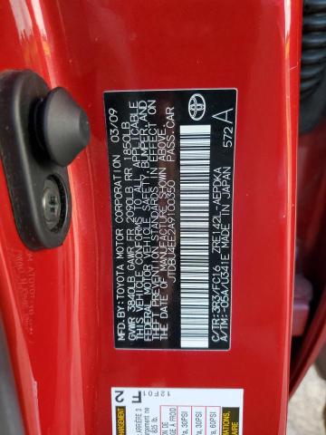 Photo 10 from auction – 2010 TOYOTA COROLLA BA with VIN JTDBU4EE2A9100350