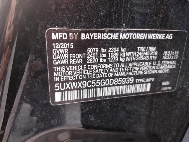 Photo 10 from auction – 2016 BMW X3 XDRIVE2 with VIN 5UXWX9C55G0D85939