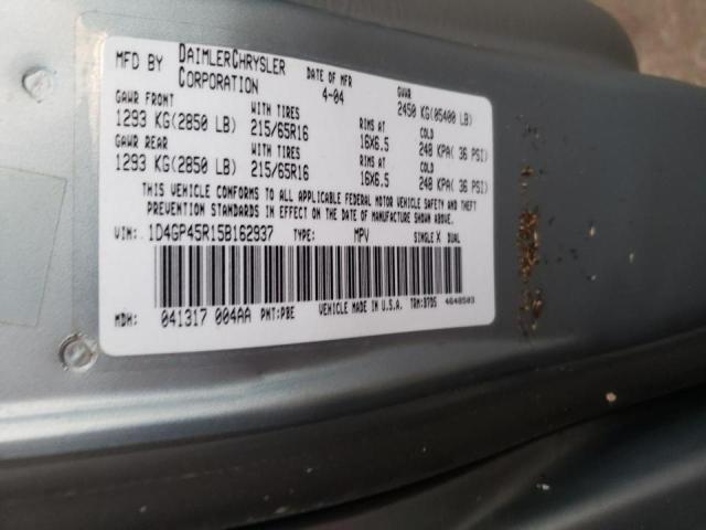 Photo 10 from auction – 2005 DODGE CARAVAN SX with VIN 1D4GP45R15B162937