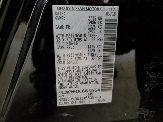 Photo 10 from auction – 2018 NISSAN PATHFINDER with VIN 5N1DR2MM4JC663664