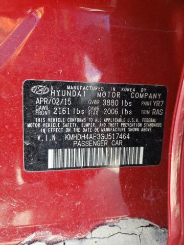 Photo 10 from auction – 2016 HYUNDAI ELANTRA SE with VIN KMHDH4AE3GU517464