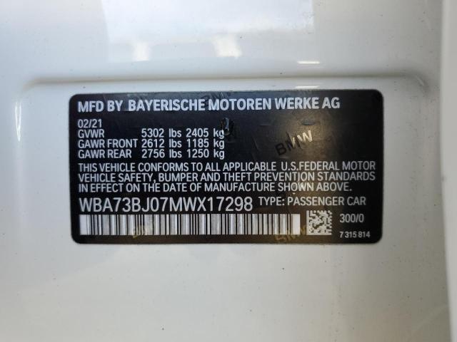 Photo 10 from auction – 2021 BMW 540 XI with VIN WBA73BJ07MWX17298