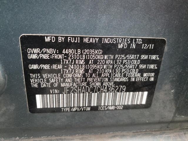 Photo 10 from auction – 2012 SUBARU FORESTER 2 with VIN JF2SHADC7CH436279