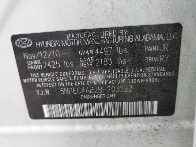Photo 10 from auction – 2011 HYUNDAI SONATA SE with VIN 5NPEC4AB2BH203322