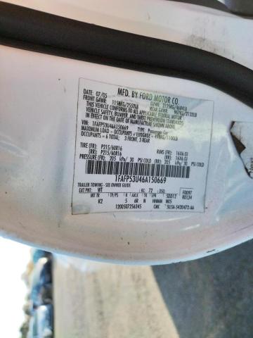 Photo 10 from auction – 2006 FORD TAURUS SE with VIN 1FAFP53U46A150669