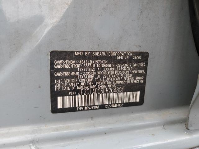 Photo 10 from auction – 2020 SUBARU CROSSTREK with VIN JF2GTABC6LH264804