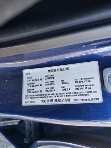 Photo 10 from auction – 2020 TESLA MODEL 3 with VIN 5YJ3E1EB7LF617707