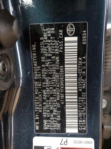 Photo 10 from auction – 2017 TOYOTA CAMRY LE with VIN 4T1BF1FK9HU625969