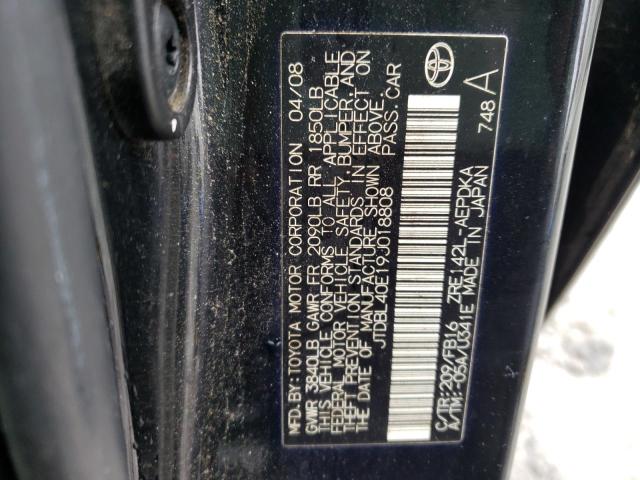 Photo 10 from auction – 2009 TOYOTA COROLLA BA with VIN JTDBL40E19J018808