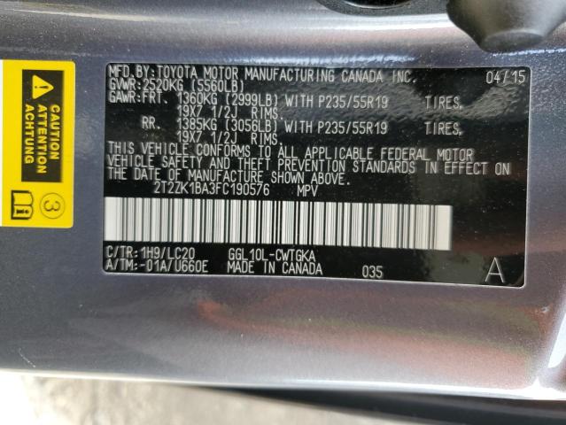 Photo 10 from auction – 2015 LEXUS RX 350 with VIN 2T2ZK1BA3FC190576