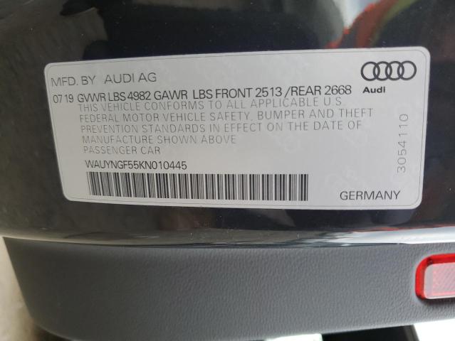 Photo 10 from auction – 2019 AUDI A5 PREMIUM with VIN WAUYNGF55KN010445