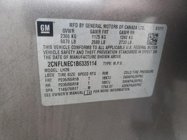 Photo 10 from auction – 2011 CHEVROLET EQUINOX LT with VIN 2CNFLNEC1B6335114