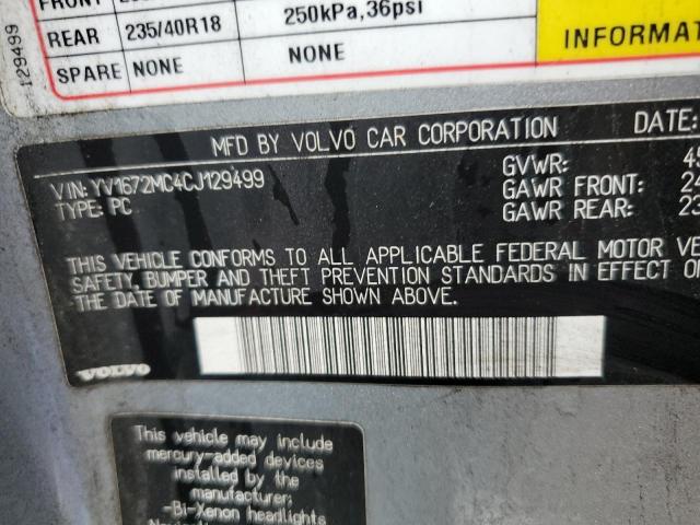 Photo 10 from auction – 2012 VOLVO C70 T5 with VIN YV1672MC4CJ129499